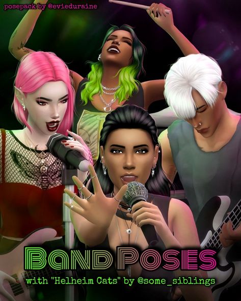 Band Poses, 15 Poses, Sims 4 Couple Poses, Ts4 Poses, Sims 4 Challenges, Group Poses, Sims 4 Dresses, Sims 4 Characters, Sims 4 Cas