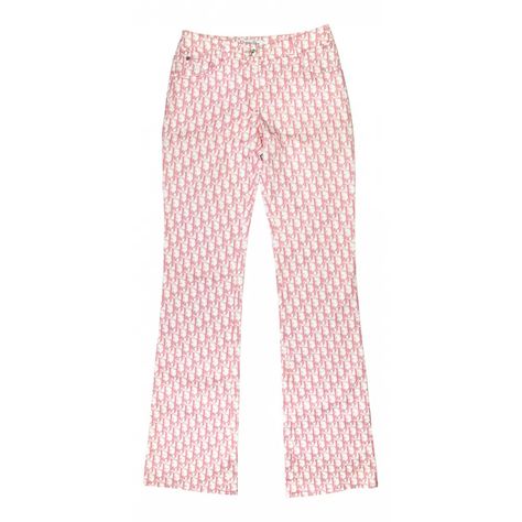 Trousers Dior Pink size 34 FR in Cotton - 20534642 Dior Trousers, Dior Pants, Dior Pink, Dior Women, White Blossom, Women Trousers, Pink Trousers, Trousers For Women, Flared Trousers