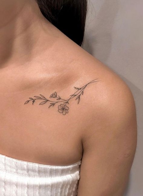 Collarbone Tattoo Ideas for First-Timers: What to Consider Clavicle Tattoos For Women, Clavicle Tattoos, Under Collar Bone Tattoos, Collarbone Tattoo Ideas, Colorful Hummingbird Tattoo, Collarbone Tattoos, Clavicle Tattoo, Collarbone Tattoo, Shoulder Blade Tattoo