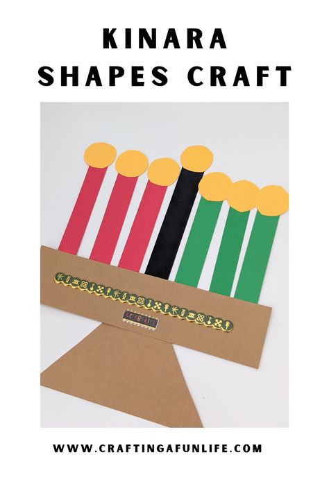 Kinara Craft, Kwanzaa Crafts For Kids, Kwanzaa Preschool, Principles Of Kwanzaa, Kwanzaa Kinara, Seven Principles Of Kwanzaa, Kwanzaa Crafts, Kwanzaa Activities, Shapes Craft