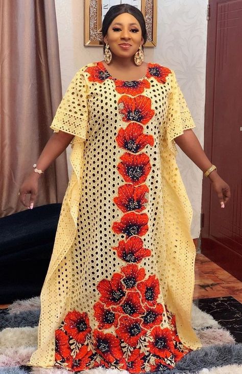 Slay with this beautiful piece for all occasions Butterfly Gown, Kaftan Styles, Bubu Gown Styles, Lace Butterfly, Long African Dresses, Combination Fashion, African Fashion Skirts, Lace Gown Styles, African Wear Dresses