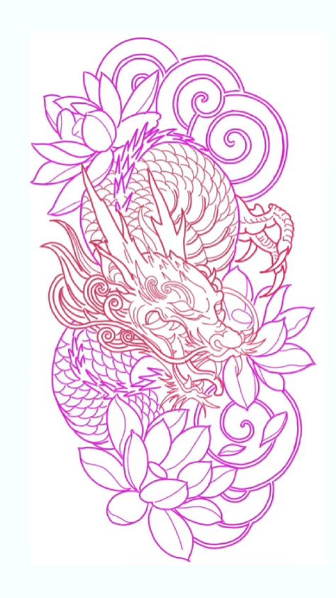 Dragon Tattoo Outline, Dragon Tattoo Stencil, Sagittarius Tattoo Designs, Blossom Tree Tattoo, Baby Tattoo Designs, Chicano Tattoos Sleeve, Japanese Flower Tattoo, Dragon Tattoo Art, Mexican Art Tattoos