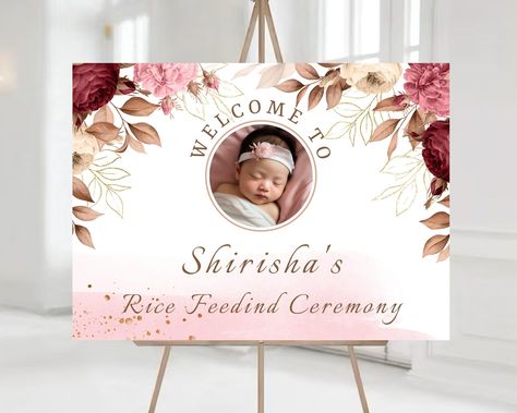 Weaning Ceremony, Rice Ceremony, Abstract Wall Painting, Welcome Board, Naming Ceremony, Digital Templates, Stage Decorations, Weaning, Ceremony Decorations