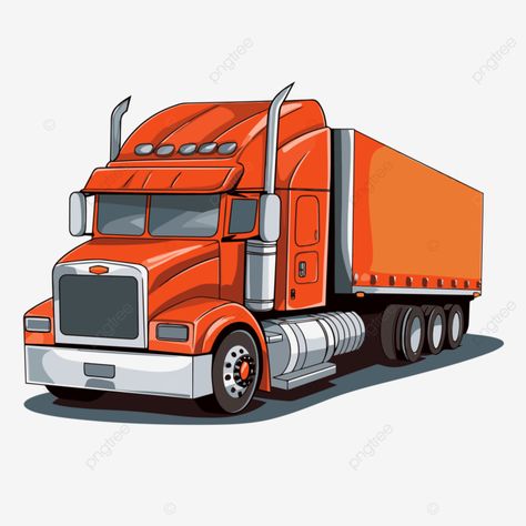 Orange Clipart, Truck Cartoon, White Background Cartoon, Truck Clipart, Background Cartoon, Boys Rooms, Cartoon Clipart, Cartoons Png, Truck Art