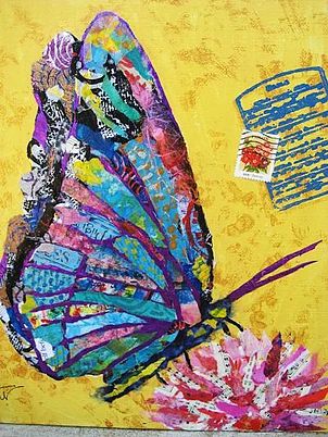 karlaschuster Jennifer Lambein, Butterfly Wings Art, Art Papillon, Butterfly Art Print, Afrikaanse Kunst, Collage Art Projects, Paper Collage Art, Wings Art, Butterfly Wing