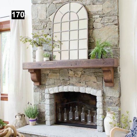 Farmhouse fireplace mantel decor