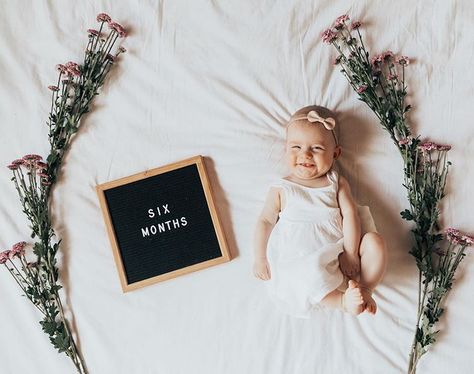 Baby Monthsary Photo Ideas, Half Year Photoshoot Ideas, Month Milestones, Milestone Ideas, Baby Sticker, Monthly Pictures, Baby Milestone Photos, Home Photo Shoots, Monthly Baby Photos