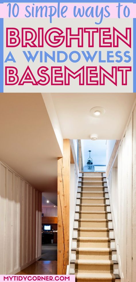 #basement #basementideas #basementmancaveideas Brighten A Basement, Basement With No Windows, Basement Wall Colors, Unfinished Basement Walls, Basement Paint Colors, Basement Decoration, Basement Painting, Basement Doors, Dark Basement