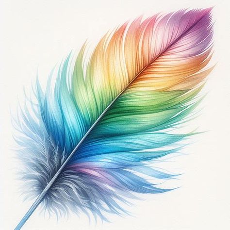 Feather Pictures, Feather Art Drawing, Feather Art Projects, Neon Tattoo, Feather Drawing, Cross Tattoo Designs, Watercolor Feather, Coloured Feathers, Feather Decor