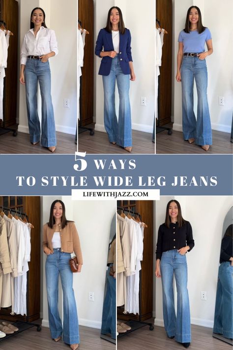 Denim Trousers Outfit, Trouser Jeans Outfit, Styling Wide Leg Jeans, Denim Pants Outfit, 2024 Lookbook, Palazzo Jeans, Style Wide Leg Jeans, Wide Leg Jeans Outfit, Legs Outfit