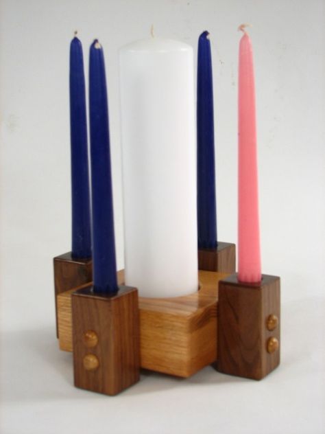 advent wreath candle holders - Google Search Diy Advent Wreath Catholic, Diy Advent Candle Holder, Wood Advent Wreath, Wooden Advent Wreath, Christmas Wooden Candle Holders, Advent Candle Holder Circle, Wooden Advent Candle Holder, Advent Wreath Candle Holder, German Advent Candle Holder