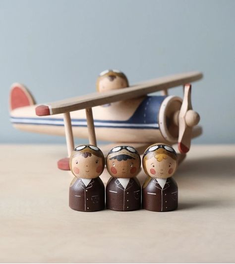 Wooden Helicopter, Odin Parker, Wood Airplane, Wooden Airplane, Wooden Plane, Airplane Baby, Wood Peg Dolls, Airplane Toys, Peg Doll