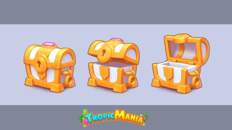 Game Chest Design, Chest Game Art, Game Icon Design, Treasure Games, Bubble Magic, Coin Games, Treasure Chests, Chest Design, Game Icons