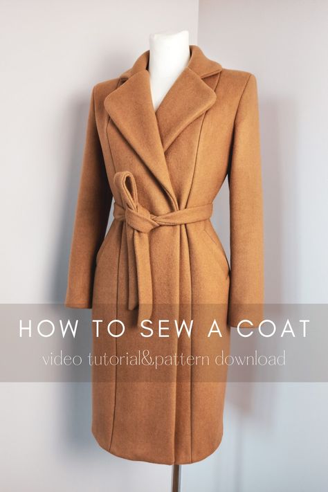 Create your own winter coat with my new coat sewing pattern! ✂️ Wrap Coat Pattern, Winter Coat Pattern, Trench Coat Pattern, Coat Sewing Pattern, Sewing Coat, Coat Sewing, Coat Pattern Sewing, Coat Classic, Fitted Coat