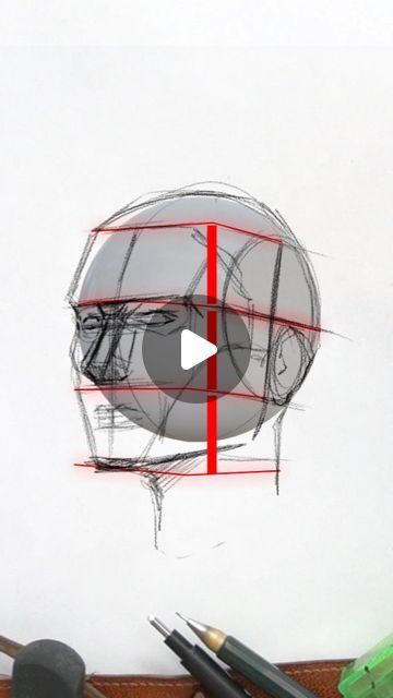 Marcel (DlaS) on Instagram: "The Secret of the Loomis Method (Little Clip from my new Video ✨💀)
•
I've Made a new Video about how to Draw a head with the Loomis Method. It's actually about drawing every perspective; Sideview, Front and perspective and it all works with These guidelines!
Kinda crazy.
•
#drawing" Loomis Method Eyes, Lumis Method Of Drawing, Face Anatomy Reference, Loomis Method Head Angles, Step By Step Loomis Method, Loomis Method Front View, Loomis Method Head, Portrait Drawing Loomis Method, Andrew Loomis Head