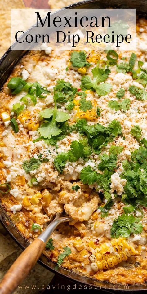 Try our Mexican Street Corn Dip Recipe with charred sweet corn in a well spiced mixture of cheese, cream cheese, onions and green chilis. #streetcorn #streetcorndip #corndiprecipe #corndip #appetizer #hotcheesydip Mexican Street Corn Dip Recipe, Street Corn Dip Recipe, Corn Dip Recipe, Mexican Corn Dip, Street Corn Dip, Mexican Street Corn Dip, Souper Bowl, Corn Dip Recipes, Green Chilis