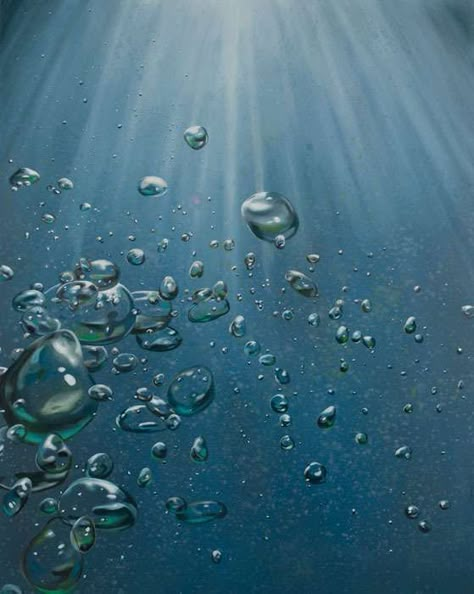 Art Painting Realistic, Eric Zener, Underwater Bubbles, Beach Wallpaper Iphone, Painting Realistic, Bubble Drawing, Underwater Painting, Bubble Painting, Underwater Art