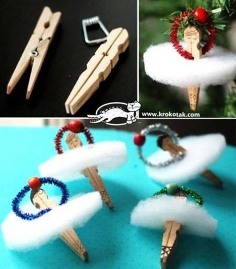 How to make adorable clothes pin ballerina ornaments step by step DIY tutorial instructions 512x585 How to make adorable clothes pin balleri... Nutcracker Crafts, Dance Crafts, Ballerina Ornaments, Clothes Pin Crafts, Ornament Tutorial, Noel Christmas, Xmas Ornaments, Xmas Crafts, Ornaments Diy