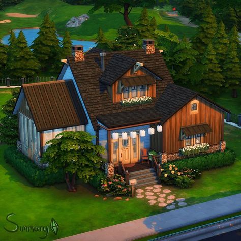 Sims 4 Seasons House, Sims 4 Cabin House, Sims4 Build, Sims 4 Seasons, Build Inspiration, Sims 4 Build, Sims 4 Houses, Building Ideas, Cabin Homes