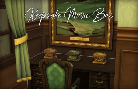 Keepsake Music Box | Patreon Sims 4 Music Box Cc, Sims 4 Historical, Sims Historical, Drawing Room Setting, Cc Patreon, Metal Mailbox, Creative Block, Cc Sims, Color Tag