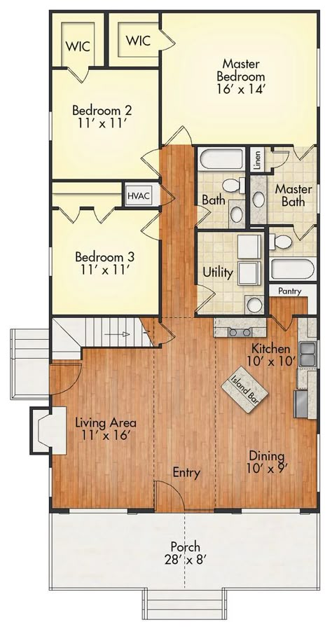 Aspen with Loft - House Plan | United Built Homes: Custom Home Builders Simple House Layout Floor Plans, 14x60 Floor Plans, 24x42 House Plans, 1100 Sf House Plans, 3 Bedroom And Office Floor Plan, Shed To Home Floor Plans, 16x50 Shed House Interior, 32x40 House Floor Plans, Rectangular House Design