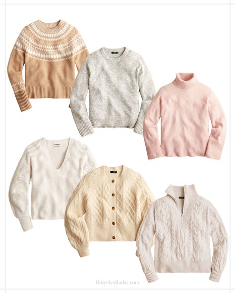 It's time to pull out your sweaters and maybe add a few new ones to your closet. You will live in these neutral and cozy sweaters! | RidgelysRadar.com #neutralsweaters #newsweaters #fallsweaters #jcrew #jcrewsweaters #shopnow #giftidea #whattowear #wearwithwhitejeans Neutral Sweaters, Jcrew Sweater, Favorite Sweater, Fall Sweaters, 50 Fashion, Cozy Sweaters, Fair Isle, Cashmere Sweaters, White Jeans