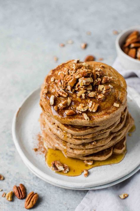 Pecan Flour, Pecan Pancakes, Tasty Pancakes, Pancakes Easy, Best Breakfast Recipes, Make Ahead Breakfast, Love Eat, Pecan Pie, Oat Milk