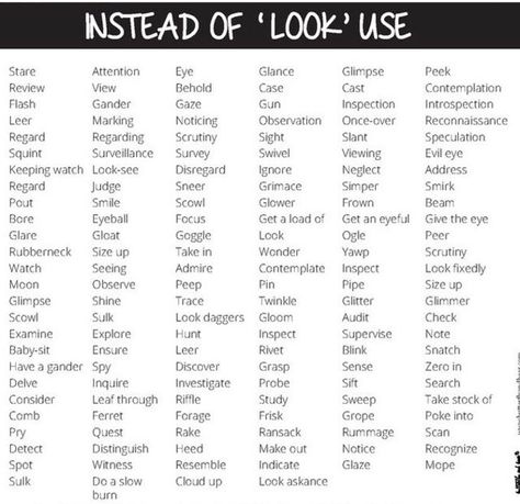 Words Instead Of Look, Words Instead Of Suddenly, Words Instead Of Asked, Other Words For Look, Instead Of Asked, Words For Walk, Marvel And Harry Potter, Writing Expressions, Overused Words