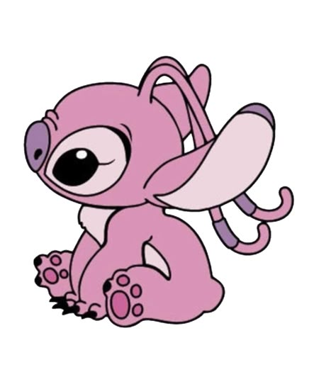 Angel Lilo And Stitch, Lilo En Stitch, Angel Stitch, Stitch Coloring Pages, ليلو وستيتش, Lilo And Stitch Drawings, Pink Stitch, Angel Drawing, Stitch Drawing