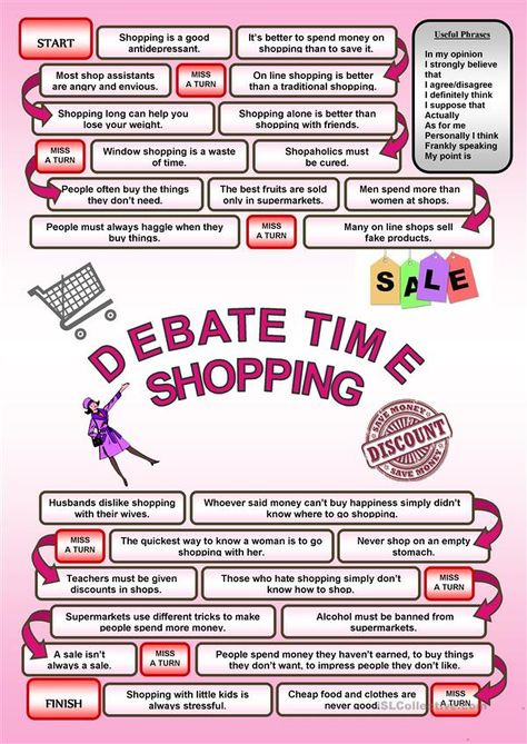 Debate Time Worksheet, Speaking Activities English, Debate Topics, Speech And Debate, Esl Teaching Resources, Esl Games, English Teaching Materials, Shopping Games, English Grammar Worksheets