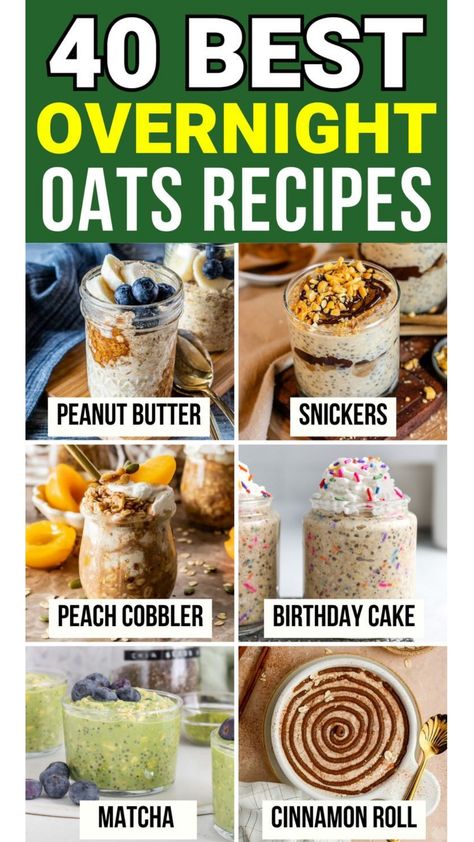 overnight oats Cooking Healthy For One, Overnight Oat Recipe, Overnight Oat Recipes, Overnight Oats Recipes, Blended Overnight Oats, Pumpkin Spice Banana Bread, Easy Overnight Oatmeal, Matcha Overnight Oats, Overnight Oatmeal Healthy