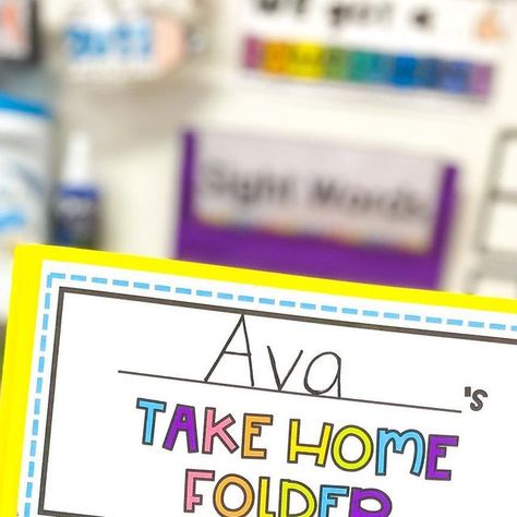 Take Home Folder Labels, Take Home Folders, Folder Labels, Class Decoration, Classroom Decor, Kindergarten, Rainbow, Instagram