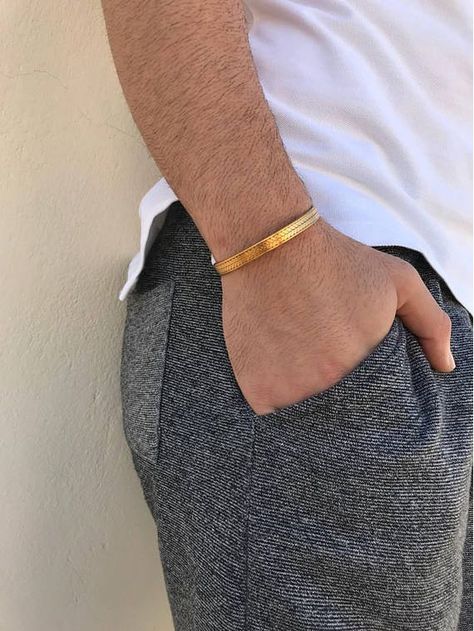 MEN :: Bracelets :: Gold Bangle Bracelet Men - Christina Christi Handmade Products Bracelet Men Gold, Mens Bracelet Gold Jewelry, Men Bangle, Man Gold Bracelet Design, Antique Gold Bracelet, Wedding Jewelry Sets Bridal Jewellery, Mens Bangles, Mens Gold Jewelry, Gold Pendant Jewelry