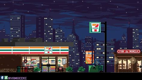 Wallpaper Backgrounds Pixel Art, Pixel Computer Wallpaper, Pixel City Wallpaper, 8bit Background, Pixel Game Aesthetic, Pixel Art Street, Cyberpunk Pixel Art, City Pixel Art, Retro Games Pixel