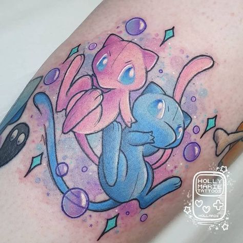 Mew Tattoo, Palm Size Tattoos, Shiny Mew, Pokemon Tattoos, Pokemon World, Sketchy Tattoo, Nerdy Tattoos, Dragon Ball Tattoo, One Piece Tattoos