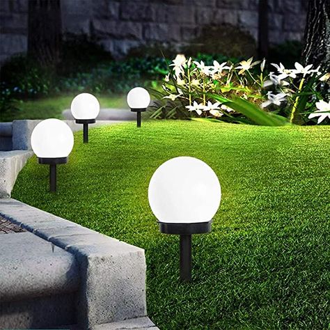 INCX Solar Lights Outdoor, 8 Pack LED Solar Globe Powered Garden Light Waterproof for Yard Patio Walkway Landscape In-Ground Spike Pathway Cool White - - Amazon.com