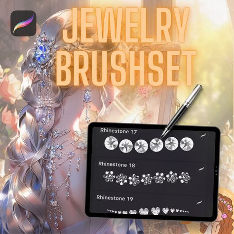 77 PROCREATE FASHION BRUSHES * Diamonds Rhinestones Jewels Jewelry Sparkle Stamps + Free Pearl Brushes + Free Palette * Designer Anime Manga Procreate Fashion, Procreate Brushes Free, Free Tattoo, Cool Lettering, Procreate Brushes, Watercolor Brushes, Red Ink, Free Anime, Drawing Tutorials