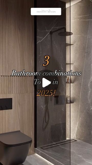 Interiors by Identity Design | New builds & Remodeling on Instagram: "Elevate your bathroom with these trending combinations for 2025!❤️✨  1️⃣Limestone and Wall Panels: Create a luxurious and spa-like atmosphere with natural limestone tiles and elegant wall panels. 2️⃣Zellige Ceramic Tile and Terrazzo: Add a touch of Moroccan charm with vibrant Zellige tiles paired with the sleek and modern look of terrazzo. 3️⃣Arabescato and Oak: Combine the timeless beauty of Arabescato marble with warm and inviting oak cabinetry for a sophisticated and elegant space.  These combinations offer a perfect blend of style, functionality, and durability.  Let us know which one you love most!⬇️✨  (interior designers atlanta, interior design, bathroom remodel atlanta, bathroom remodeling, moody master bedroom, Modern Spa Bathroom Tile, Bold Shower Tile Ideas, Wall Panel Design Modern Luxury, 2025 Bathroom Tile Trends, Wood Bathroom Tile, Bathroom Trends 2025, Bathroom Interior Tiles, Black Terrazzo Bathroom, Modern Bathroom Tiles Design Ideas