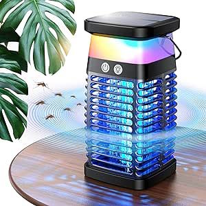 Bug Zapper Outdoor Indoor Mosquito Zapper Solar Fly Zapper Rechargeable Electric Mosquito Killer IP68 Waterproof Insect Fly Trap Plug in with RGB Light & Reading Lamp for Patio Camping Home Backyard Fly Zapper, Electric Mosquito Killer, Mosquito Zapper, Home Backyard, Bug Zapper, Fly Trap, Mosquito Killer, Reading Lamp, Outdoor Indoor