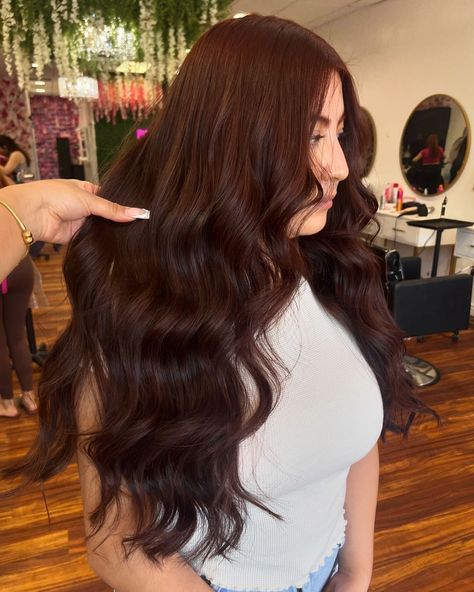 Dark Brown Hair With Red Undertones Is The Hottest Warmed-Up Style Of 2024 Hair With Red Undertones, Brown Hair With Red Undertones, Brown Hair With Red, Red Brown Hair, Warm Red, Color Inspo, Dark Brown Hair, Up Styles, Dark Red