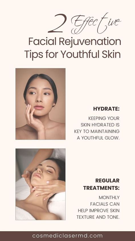 Unlock the secrets to youthful skin with our expert tips! Hydration and regular facial treatments are your go-to for radiant, healthy skin. Learn more: CosMedic Laser MD #FacialRejuvenation #YouthfulSkin #SkincareSecrets Laser Skin Rejuvenation, Facial Treatments, Facial Rejuvenation, Laser Skin, Improve Skin Texture, Youthful Skin, Skin Rejuvenation, Talk About, Healthy Skin