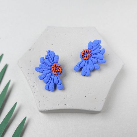 Blue flower earrings Blue Flower Earrings, Style Expert, Blue Flower, Polymer Clay Jewelry, Ear Studs, Clay Jewelry, Flower Earrings, Jewelry Earrings Studs, Clay Earrings