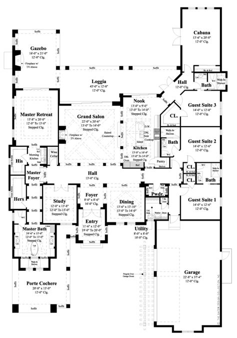 Contemporary Mediterranean, British West Indies, Mansion Floor Plan, Custom Home Plans, Contemporary Style Homes, Contemporary House Plans, Floor Framing, Modern House Plan, House Blueprints