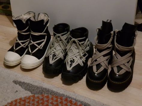 Rick Owens Sketch, Rick Owen Shoe, Rick Owen Boots, Rick Owen Shoes, Rick Owens Fit, Rick Owens Aesthetic, Rick Owens Shoes Outfit, Rick Owens Outfit, Rick Owens Collection