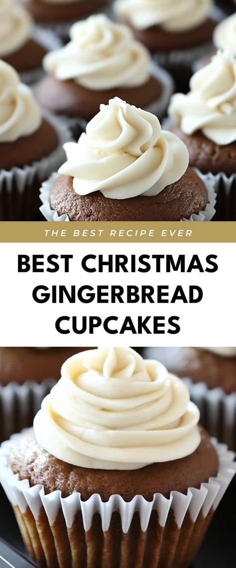 Image for Best Christmas Gingerbread Cupcakes Clematis Varieties, Favorite Holiday Desserts, Easy Gingerbread, Gingerbread Cupcakes, Family Desserts, Cupcakes Recipe, Christmas Gathering, Best Food Ever, Festive Treats