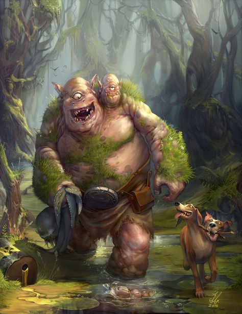 Swamp Ogre, Raluca Iosifescu on ArtStation at https://www.artstation.com/artwork/8BylG Swamp Creature, Arte Steampunk, Beast Creature, Ben Drowned, Fantasy Magic, Dnd Art, Fantasy Creatures Art, Fantasy Monster, Creature Concept Art