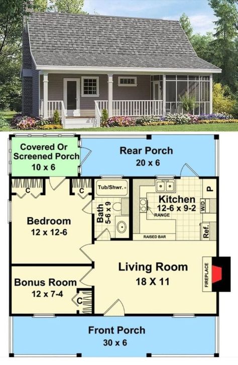 American House Plans HQ | 🚨🌹 Explore Dream Houses 🌹🚨 | Facebook Small Cottage Layout Floor Plans, Tiny Cottage Floor Plans, Small House Floor Plan, Cottage Layout, Small House Blueprints, Simple Floor Plans, Small Cottage House Plans, Affordable Homes, American House Plans