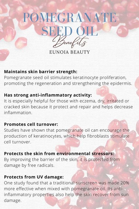 Pomegranate Oil Benefits, Pomegranate Seeds Benefits, Benefits Of Pomegranate Seeds, Pomegranate Essential Oil, Seeds Benefits, Facial Oils, Medicinal Herbs Garden, Herbs Garden, Oil For Skin