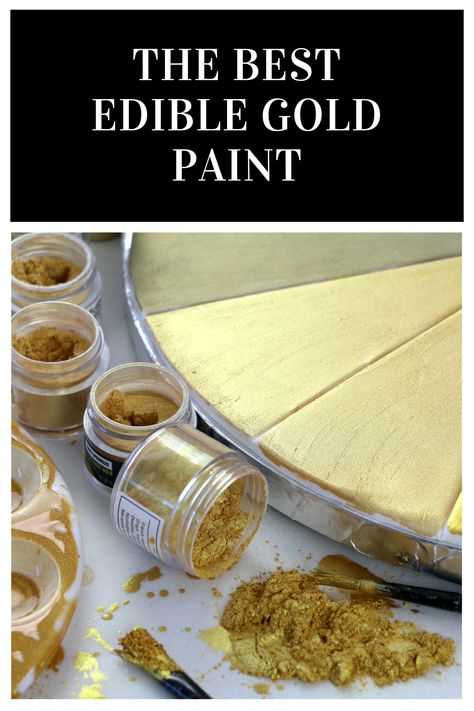 Edible Gold Paint Review | THE BEST Edible Paint 👩🏼‍🍳✨ If you are on the hunt for the best edible gold paint brand look no further! I did all the research and purchasing for you...so now you don't have to! I scoured the internet for the best edible gold paint brands and ordered 8 different brands to test out and compare. I have found my favorite new EDIBLE gold paints. Watch the video to see which one I choose as the best! How To Make Edible Gold Paint, Gold Edible Paint, Edible Gold Paint, Edible Decorations, Metallic Gold Paint, Best Edibles, Cake Recipes Easy Homemade, Edible Paint, Edible Gold