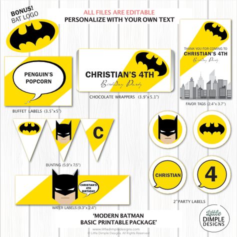 Batman Party Decorations Superhero Party Decor, Batman Party Favors, Batman Party Decorations, Batman Invitations, Superhero Party Decorations, Slp Activities, Batman Birthday Party, Batman Party, Superhero Batman